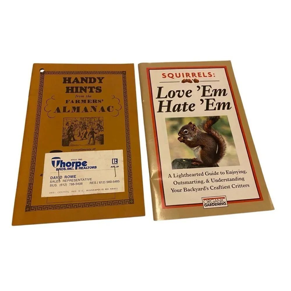 Lot Of 2 Handy Hints Farmers Almanac Squirrels Love Em Hate Em Paperback Books